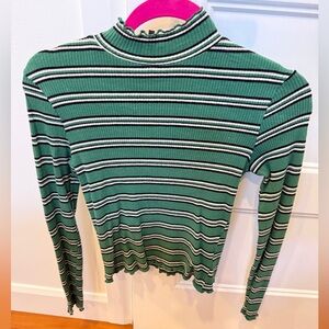 Dynamite Green Striped Long Sleeve Top